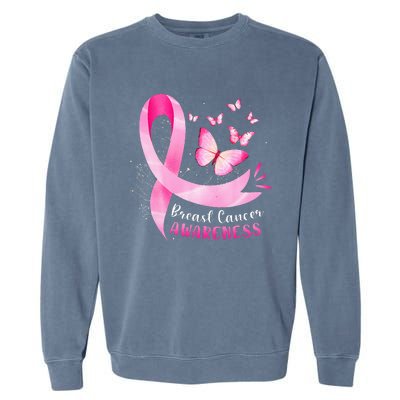 In October We Wear Breast Cancer Awareness Garment-Dyed Sweatshirt