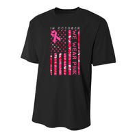 In October We Wear Pink Camo Breast Cancer Awareness Month Youth Performance Sprint T-Shirt