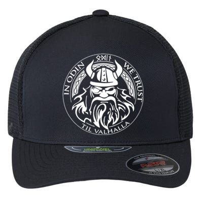 In Odin We Trust Till Valhalla Viking Norse God Gift Flexfit Unipanel Trucker Cap