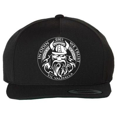 In Odin We Trust Till Valhalla Viking Norse God Gift Wool Snapback Cap