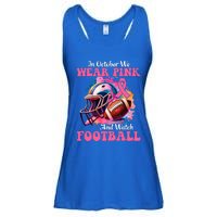 In October We Wear Pink And Watch Football Breast Cancer Ladies Essential Flowy Tank