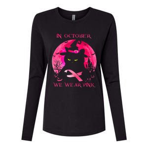 In October We Wear Pink Pumpkin Breast Cancer Awareness Womens Cotton Relaxed Long Sleeve T-Shirt