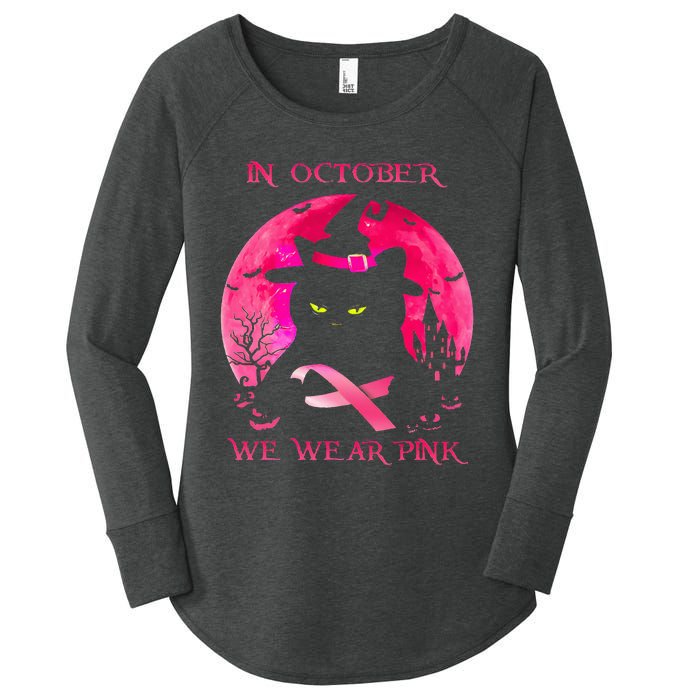 In October We Wear Pink Pumpkin Breast Cancer Awareness Women's Perfect Tri Tunic Long Sleeve Shirt