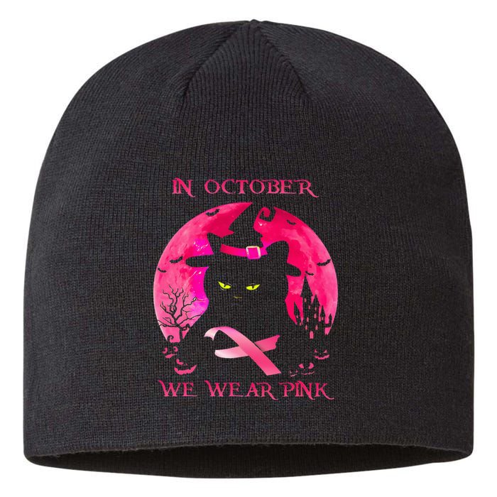 In October We Wear Pink Pumpkin Breast Cancer Awareness Sustainable Beanie