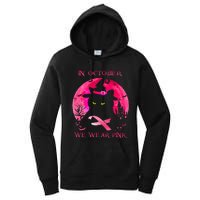 In October We Wear Pink Pumpkin Breast Cancer Awareness Women's Pullover Hoodie