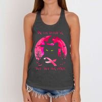 In October We Wear Pink Pumpkin Breast Cancer Awareness Women's Knotted Racerback Tank