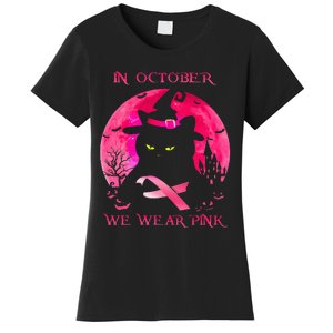 In October We Wear Pink Pumpkin Breast Cancer Awareness Women's T-Shirt