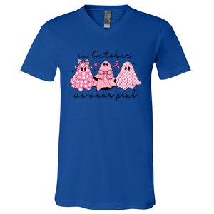 In October We Wear Cute Ghost S Cute Gift V-Neck T-Shirt