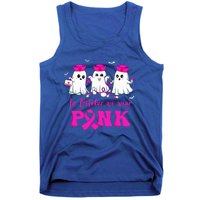 In October We Wear Pink Nurse Ghost Halloween Breast Cancer Tank Top