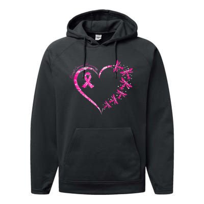 In October We Wear Pink Breast Cancer Awareness Dragonfly Performance Fleece Hoodie