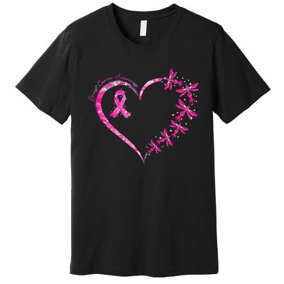 In October We Wear Pink Breast Cancer Awareness Dragonfly Premium T-Shirt