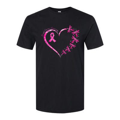 In October We Wear Pink Breast Cancer Awareness Dragonfly Softstyle CVC T-Shirt