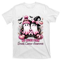 In October We Wear Ghost Witch Breast Cancer Awareness T-Shirt