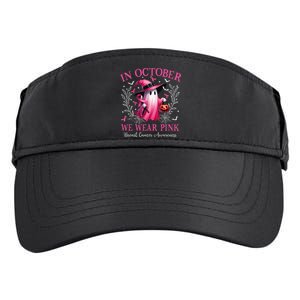 In October We Wear Ghost Witch Breast Cancer Awareness Adult Drive Performance Visor