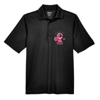 In October We Wear Witch Breast Cancer Halloween Men's Origin Performance Piqué Polo