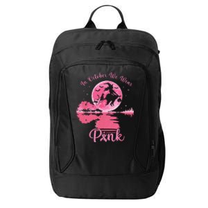 In October We Wear Witch Breast Cancer Halloween City Backpack