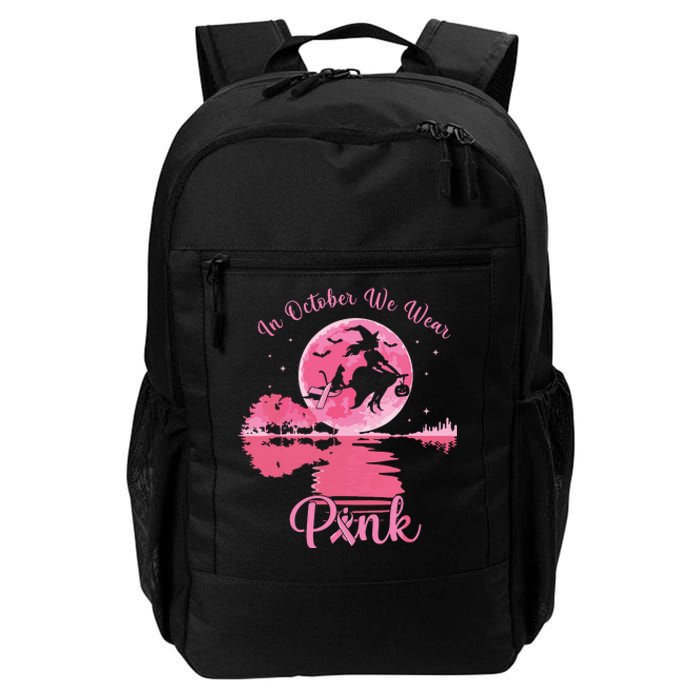 In October We Wear Witch Breast Cancer Halloween Daily Commute Backpack