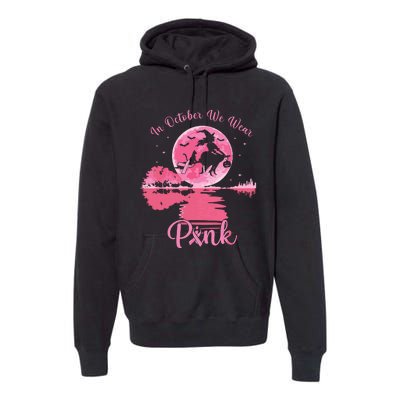 In October We Wear Witch Breast Cancer Halloween Premium Hoodie