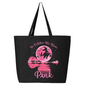 In October We Wear Witch Breast Cancer Halloween 25L Jumbo Tote