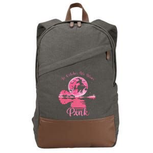 In October We Wear Witch Breast Cancer Halloween Cotton Canvas Backpack