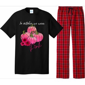 In October We Wear Pink Pumpkin Breast Cancer Awareness Pajama Set