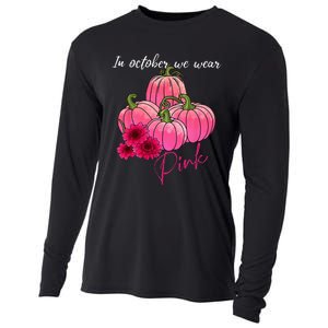 In October We Wear Pink Pumpkin Breast Cancer Awareness Cooling Performance Long Sleeve Crew