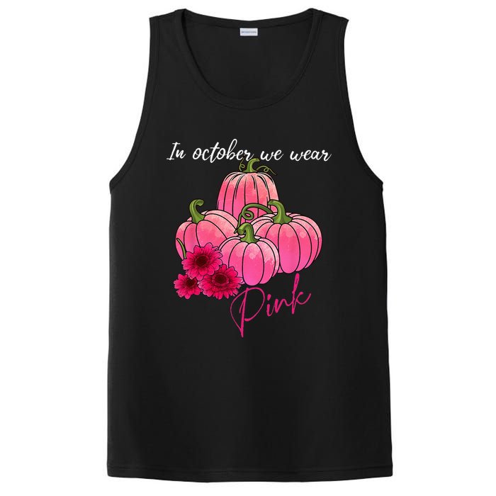 In October We Wear Pink Pumpkin Breast Cancer Awareness PosiCharge Competitor Tank