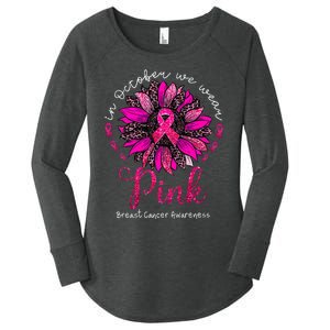 In October We Wear Pink Sunflower Breast Cancer Awareness Women's Perfect Tri Tunic Long Sleeve Shirt