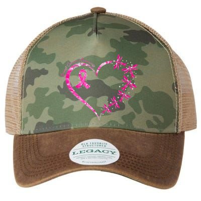 In October We Wear Pink Breast Cancer Awareness Dragonfly Legacy Tie Dye Trucker Hat