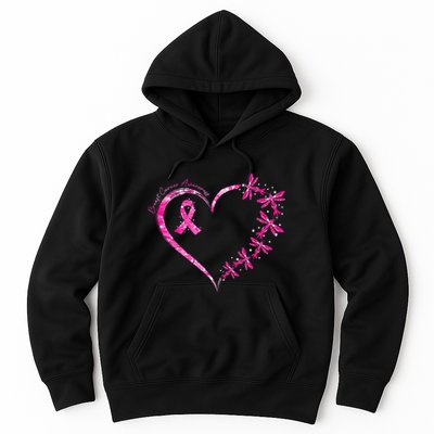 In October We Wear Pink Breast Cancer Awareness Dragonfly Hoodie