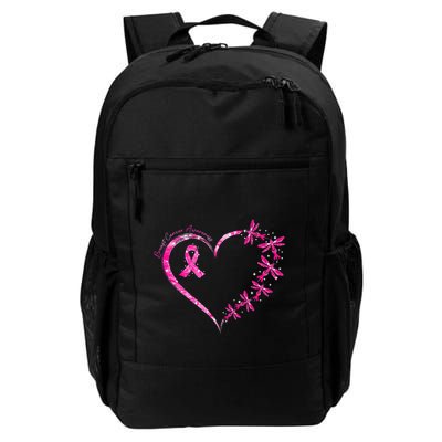In October We Wear Pink Breast Cancer Awareness Dragonfly Backpack