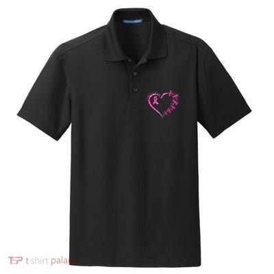 In October We Wear Pink Breast Cancer Awareness Dragonfly Dry Zone Grid Polo