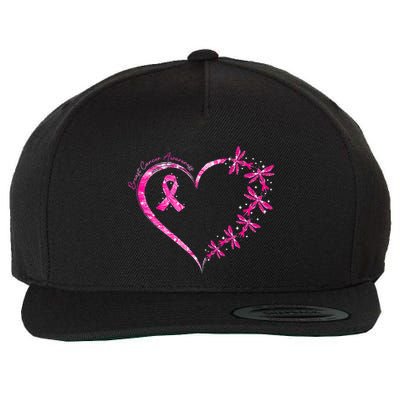 In October We Wear Pink Breast Cancer Awareness Dragonfly Wool Snapback Cap