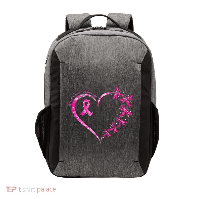 In October We Wear Pink Breast Cancer Awareness Dragonfly Vector Backpack