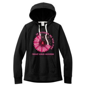 In October We Wear Pink Sunflower Breast Cancer Awareness Women's Fleece Hoodie