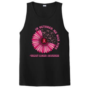 In October We Wear Pink Sunflower Breast Cancer Awareness PosiCharge Competitor Tank