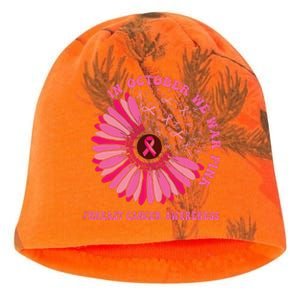 In October We Wear Pink Sunflower Breast Cancer Awareness Kati - Camo Knit Beanie