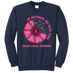 In October We Wear Pink Sunflower Breast Cancer Awareness Sweatshirt