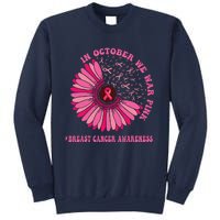 In October We Wear Pink Sunflower Breast Cancer Awareness Sweatshirt