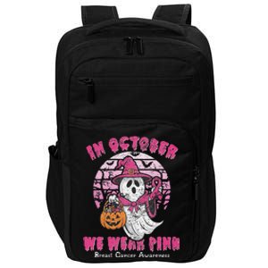 In October We Wear Pin.K Ghost Witch Breast Cancer Awareness Impact Tech Backpack