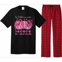 In October We Wear Pink Ribbon Pumpkin Breast Cancer Warrior Pajama Set