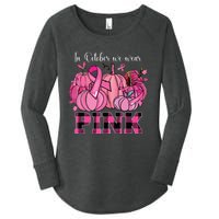 In October We Wear Pink Ribbon Pumpkin Breast Cancer Warrior Women's Perfect Tri Tunic Long Sleeve Shirt