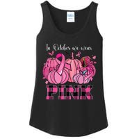 In October We Wear Pink Ribbon Pumpkin Breast Cancer Warrior Ladies Essential Tank