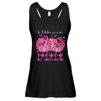 In October We Wear Pink Ribbon Pumpkin Breast Cancer Warrior Ladies Essential Flowy Tank