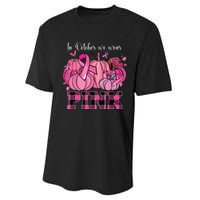 In October We Wear Pink Ribbon Pumpkin Breast Cancer Warrior Performance Sprint T-Shirt