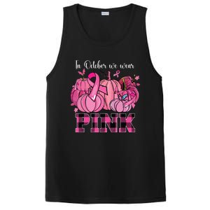 In October We Wear Pink Ribbon Pumpkin Breast Cancer Warrior PosiCharge Competitor Tank