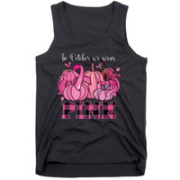 In October We Wear Pink Ribbon Pumpkin Breast Cancer Warrior Tank Top