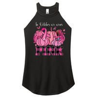 In October We Wear Pink Ribbon Pumpkin Breast Cancer Warrior Women's Perfect Tri Rocker Tank