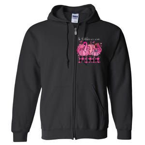 In October We Wear Pink Ribbon Pumpkin Breast Cancer Warrior Full Zip Hoodie