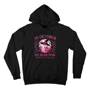 In October We Wear Ghost Witch Breast Cancer Halloween Hoodie